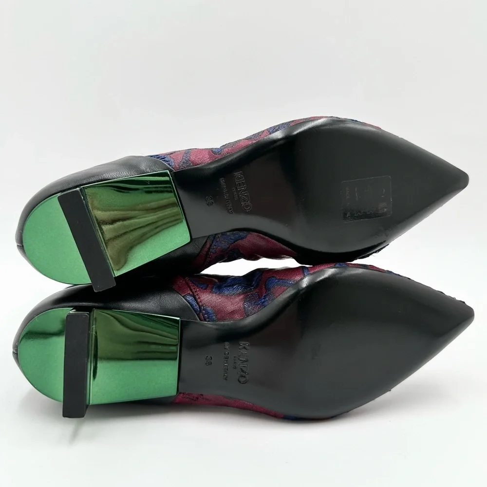 Kenzo Jacquard Pointed Toe Ankle Boots - Picture 9 of 15